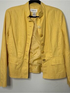 Chadwicks Bright Yellow Linen-Blend Women's Jacket